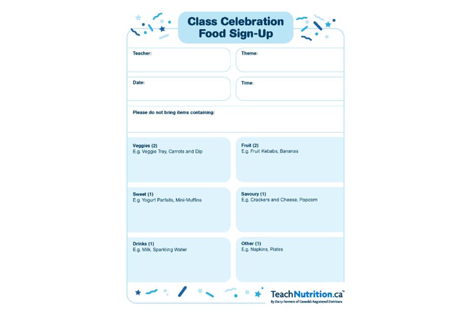 Class Celebration Food Sign Up